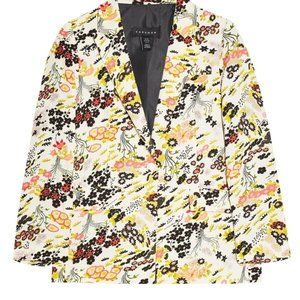 NWT Topshop IDOL Floral Leaf Print Blazer Size 4 US